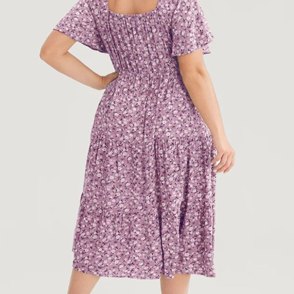 NWT BloomChic Ditsy Floral Drawstring Ruched Pocket Tiered Dress 18/20 (2X) - Picture 4 of 9